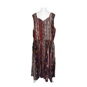 Vtg Adrian Jordan Maxi Dress 22/24 Boho Hippie Tribal Beachy Whimsigoth Earthy